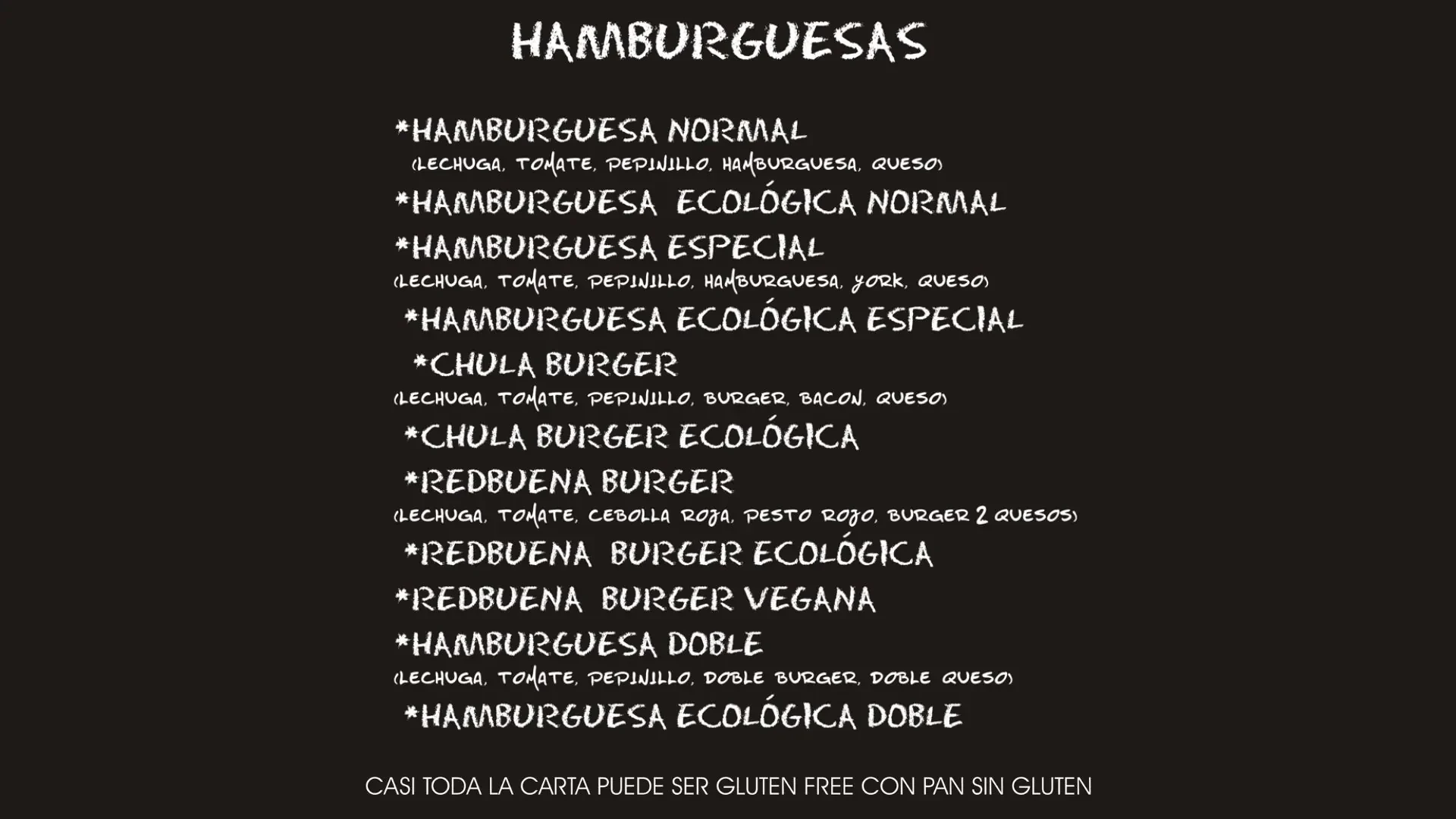 La carta de hamburguesas gourmet con producto local del bar Dos Caballos (Sangüesa)